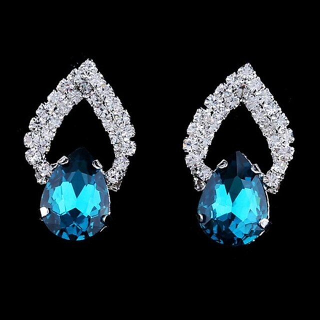  Women's Fashion Acrylic Diamond Water Drop Stud  Earrings(More Colors)