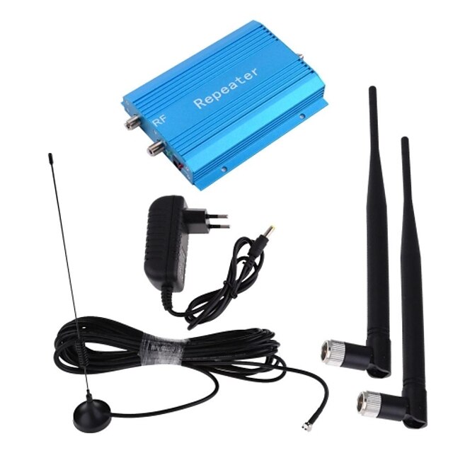  ny gsm980 blå celle mobiltelefon signalforsterker booster + antenne