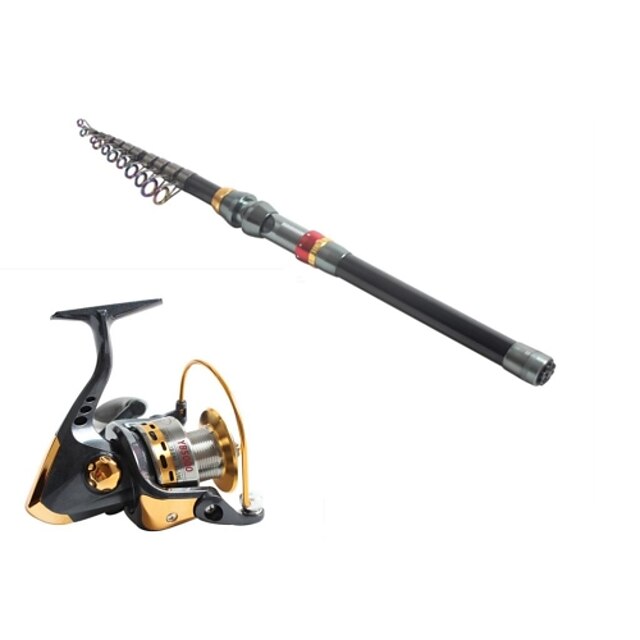  Telespin Rod Fishing Rod Fishing Rod and Reel Combo Telespin Rod Carbon Telescopic Medium Light (ML) Sea Fishing