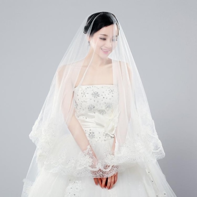  Classic Handmade Wedding Apparel Wedding Accessories Wedding Veils 3 Meters Long Two Colors Bride Veils