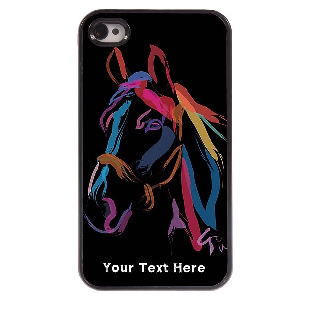  gepersonaliseerde telefoon case - aquarel paard ontwerp metalen behuizing voor de iPhone 4 / 4s