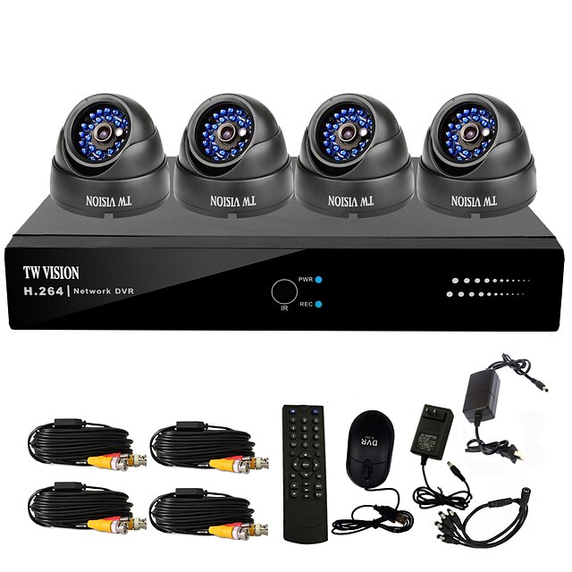  4 Channel CCTV DVR System(4 Indoor Dome Camera,PTZ Control)