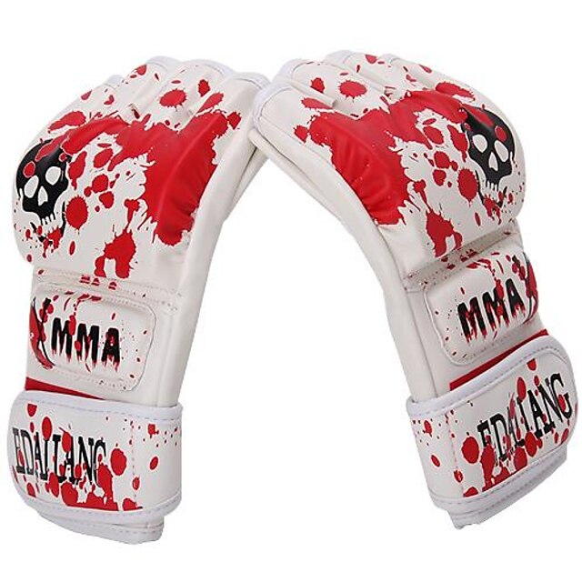  Gants de Boxe d'Entraînement Gants de MMA Mitaines de Boxe Pour Arts martiaux Les mitaines Ajustable Respirable Antiusure PU Homme Femme - Blanche / Hiver