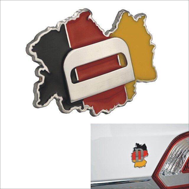  Stylish Aluminum Alloy Car Decoration Sticker - Germany Map Pattern