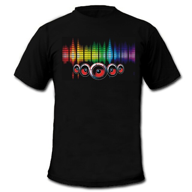  LED-T-shirts Lydaktiverede LED-lys Tekstil Stilfuld 2 AAA Batterier