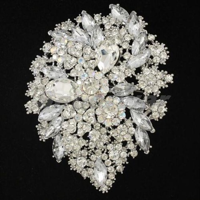  Gorgeous  Women Party Jewelry Rhinestone Floral Flower Brooch Broach Pin (More Colors)