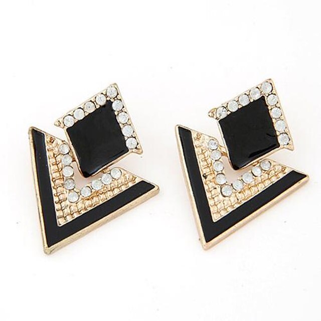  Women's Stud Earrings Fashion Luxury Personalized Elegant Rhinestone Imitation Diamond Alloy Geometric Jewelry For Party