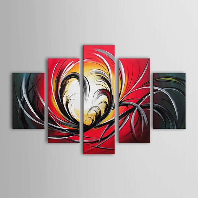  Hand-Painted Abstract Any Shape Canvas Oil Painting Home Decoration Five Panels