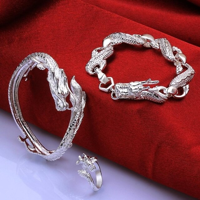  дизайн одежды посеребренная (включает браслеты&кольцо) инкрустированные циркон комплект ювелирных изделий (1 комплект)