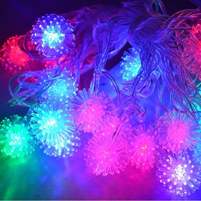  jiawen® 4m 20leds RGB-LED-Schneeball Lichterketten Weihnachtsschnurlicht für die Dekoration (ac 110-220V)