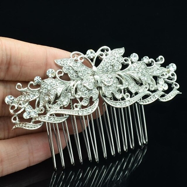  Women's Flower Girl's Rhinestone Alloy Headpiece-Wedding Hair Combs