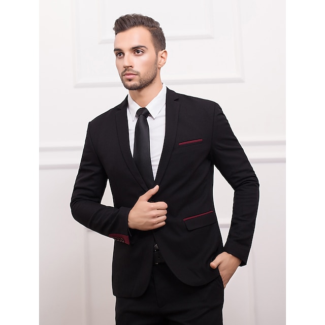  noir&polyester bourgogne slim veste de costume