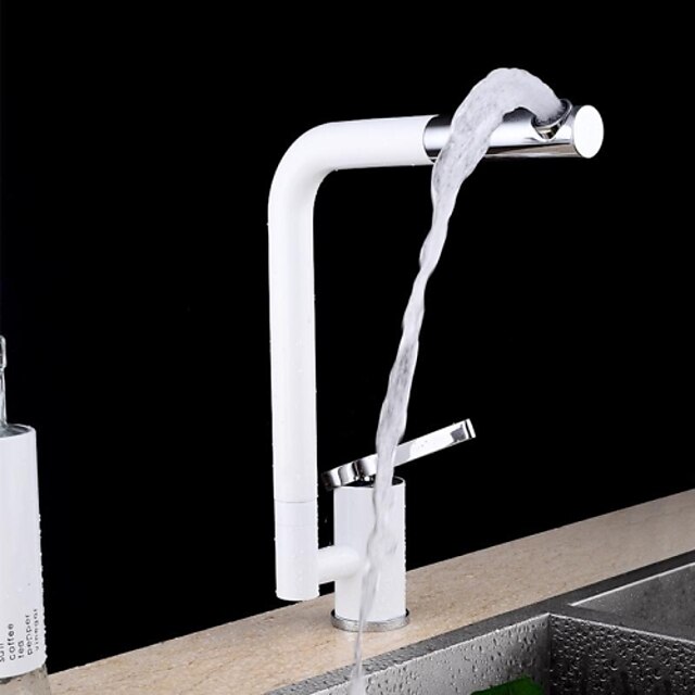  Kitchen faucet - One Hole Painted Finishes Standard Spout Deck Mounted Contemporary Kitchen Taps / Brass / Single Handle One Hole