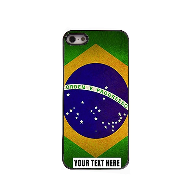  gepersonaliseerde telefoon case - Braziliaanse vlag ontwerp metalen behuizing voor de iPhone 5 / 5s