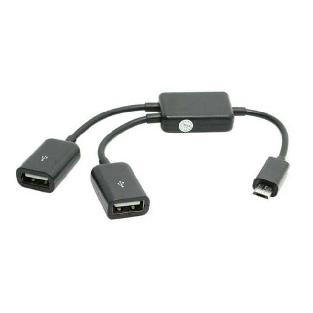  micro USB Host câble adaptateur OTG avec double hub portuaire pour Galaxy S5 / S4 / S3 Note 2 Note 3 note4 téléphone& comprimé