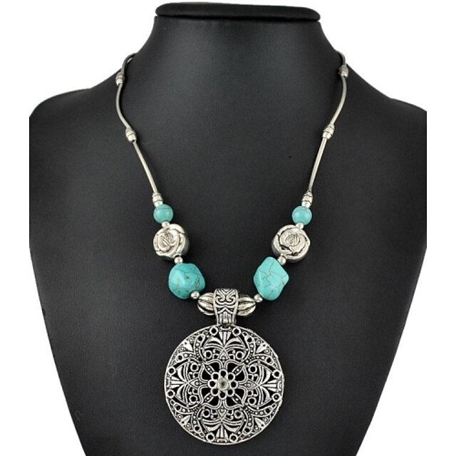  Women's Round Shape Turquoise Alloy Party Daily