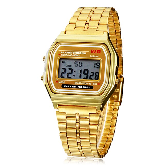  Personalized Fashionable Men's Watch Dress Watch Multi-Function Square Digital LCD Dial Alloy Band