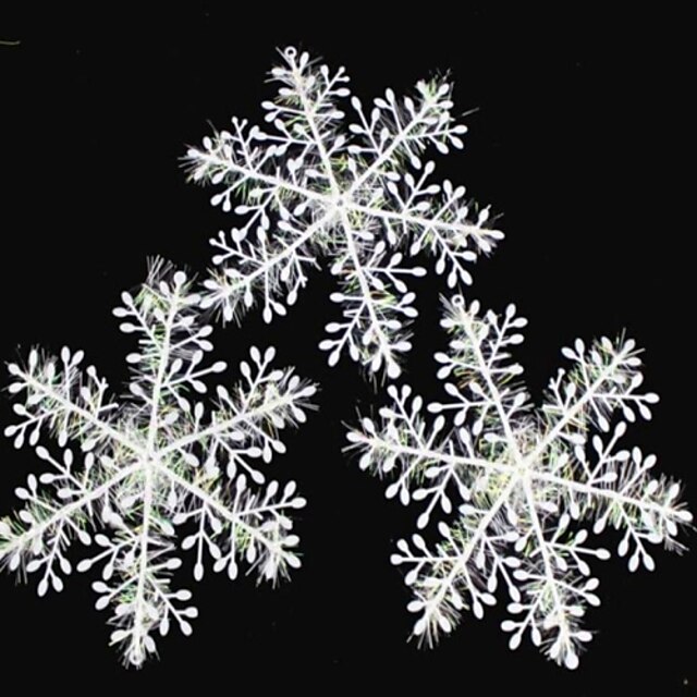  10st juldekoration vit snöflinga smycken fest dekoration 28cm