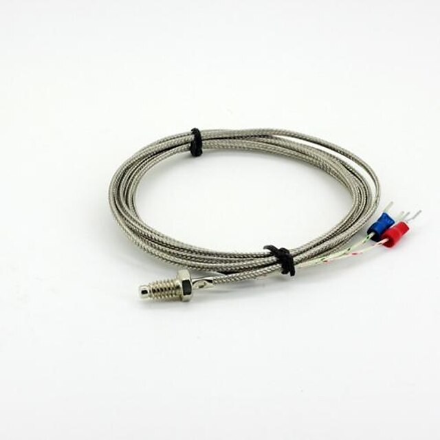  k typen sonde sensor m6 x 5mm temperatur kabel - sølv (2m)