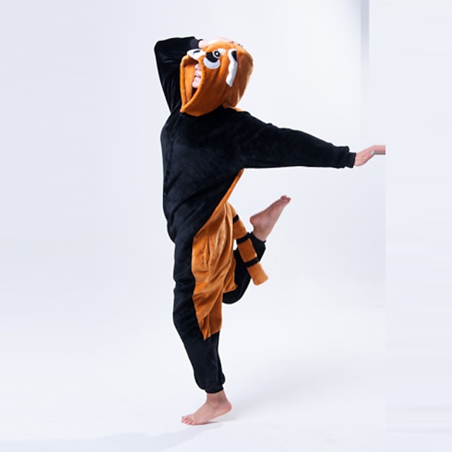  Erwachsene Kigurumi-Pyjamas Waschbär Bär Tier Pyjamas-Einteiler Polar-Fleece Orange Cosplay Für Herren und Damen Tiernachtwäsche Karikatur Fest / Feiertage Kostüme