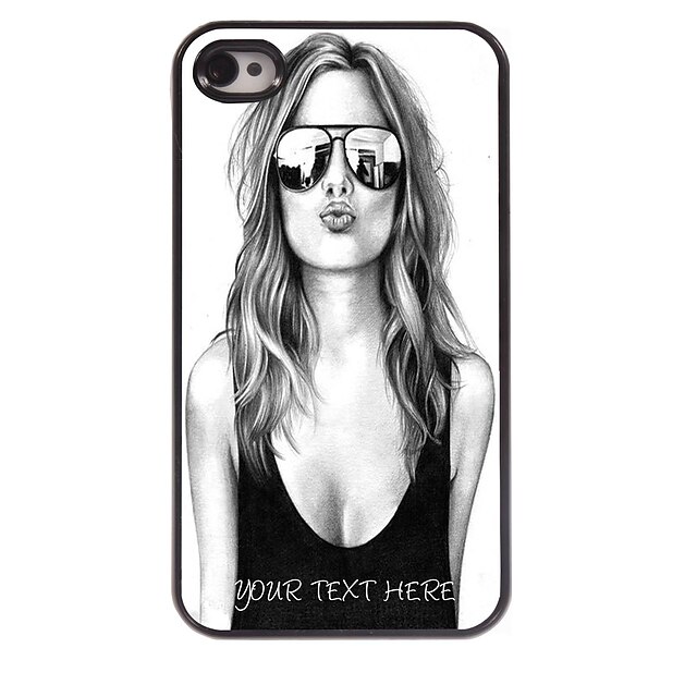  Personalized Phone Case - Beautiful Girl Design Metal Case for iPhone 4/4S