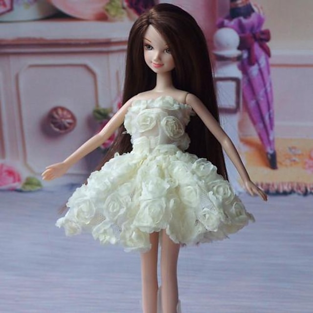  Nuken mekko Juhla / ilta varten Barbie Pitsi Organza Leninki varten Tytön Doll Toy