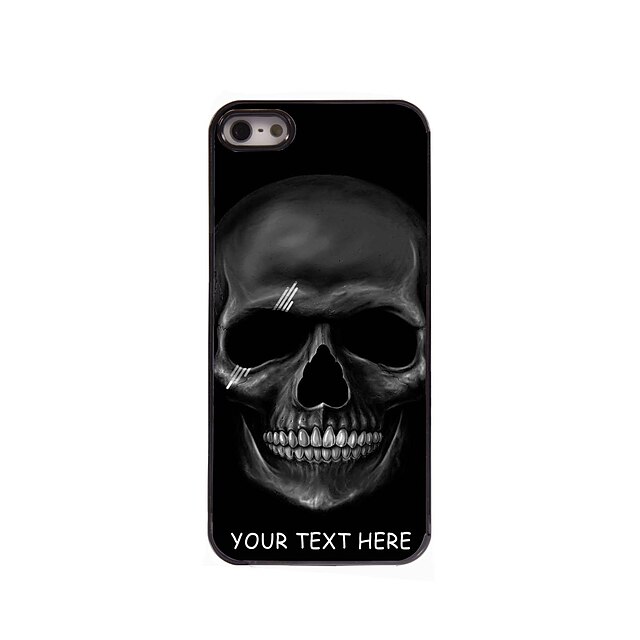  персонализированные телефон случае - черный череп дизайн корпуса металл для iPhone 5 / 5s