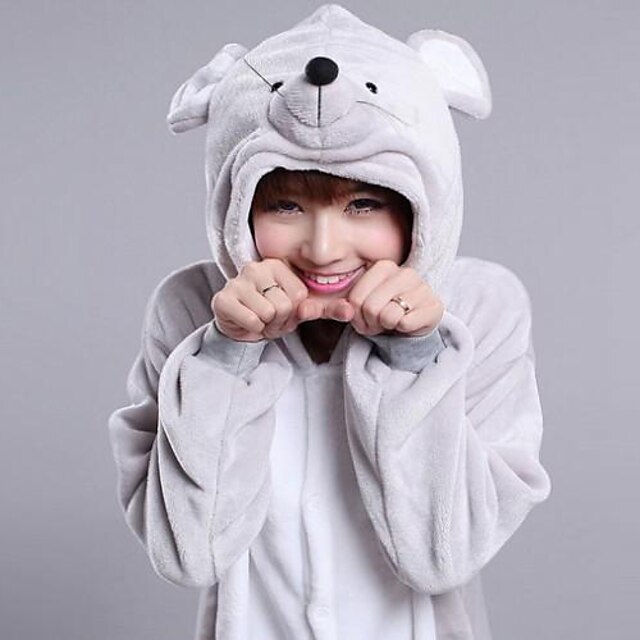 Toys & Hobbies Cosplay & Costumes | Zodiac Mouse 3D Adult Flannel Kigurumi Pajamas Animal Sleepwear Suit (with Slippers) - CN172