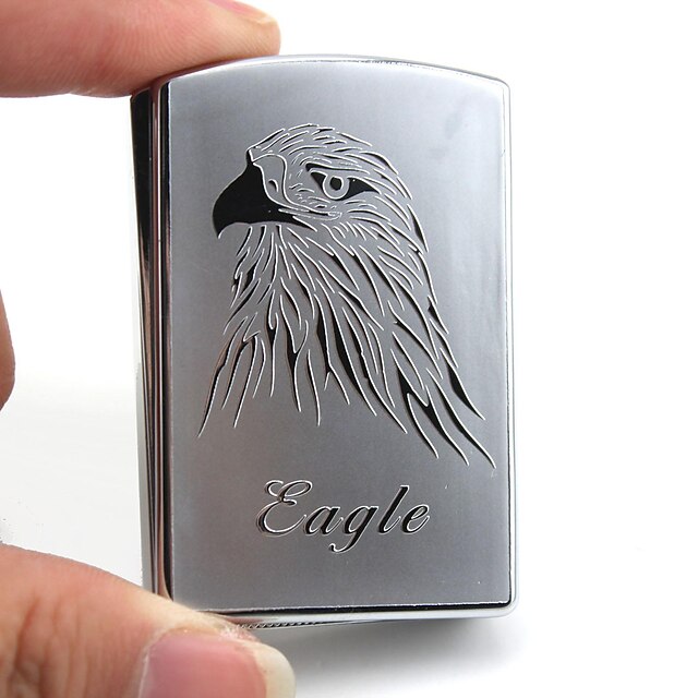  Gravure personnalisée Silver Eagle métal briquet électronique