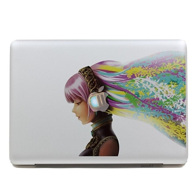  MacBookの空気11,260x270mm用skinatリムーバブル防水カラフルな音楽の女の子タブレットステッカーとラップトップのステッカー
