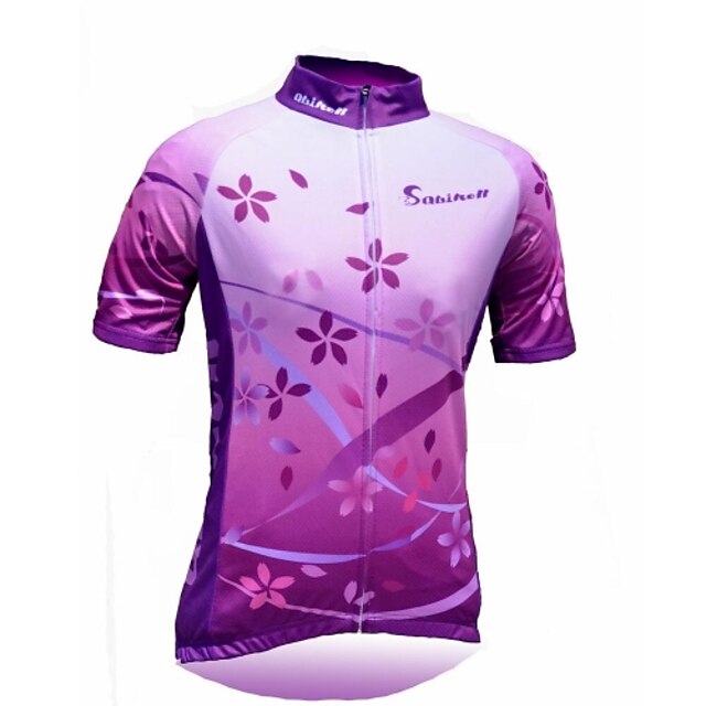  Quirell Women's Wicking Polyester Short Sleeve Cycling Suits-Purple