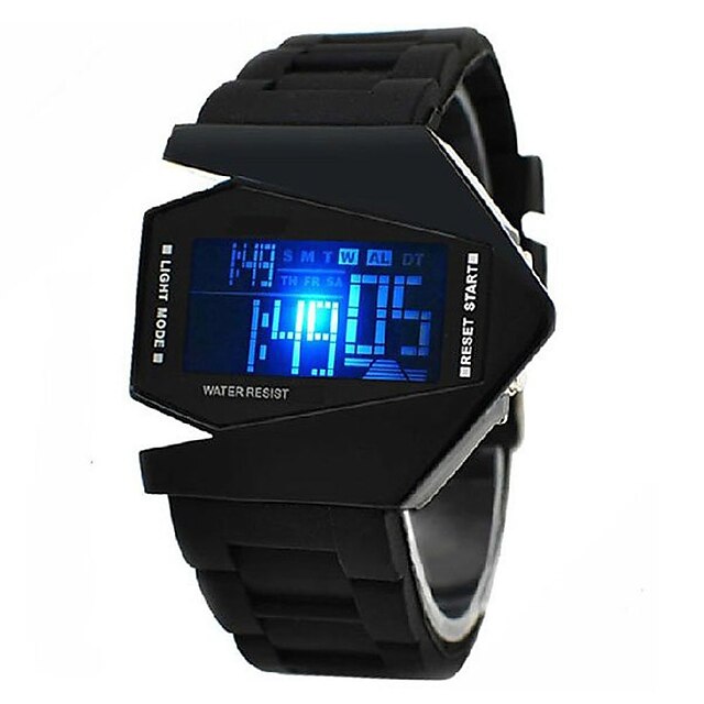  Henkilökohtainen lahja Watch, Hälytys Ajanotto LED LCD Digitaalinen Quartz Watch With Metalliseos Kotelon materiaali Silikoni Bändi