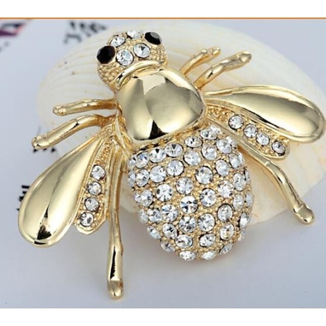  Dames - Strass, Gesimuleerde diamant leuke Style Broche Gouden Voor Bruiloft / Feest / Dagelijks