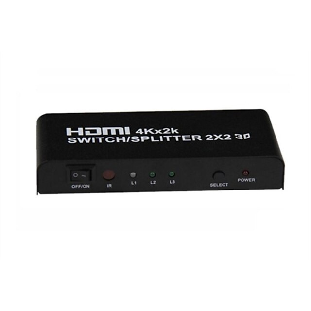  v1.4 4k 2x2 2: 2 HDMI switch splitter switcher selector versterker dual display met adapter 2 in tot 2