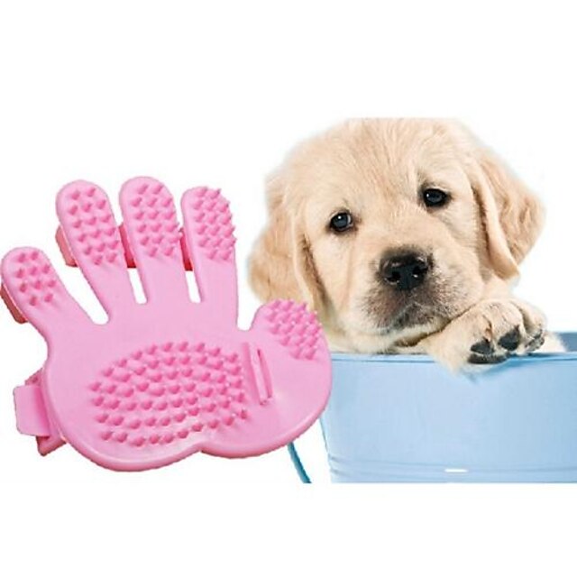  Hund Pflege Dusch- und Badzubehör Kunststoff Bürsten Wasserdicht Tragbar Haustiere Pflegezubehör Rosa