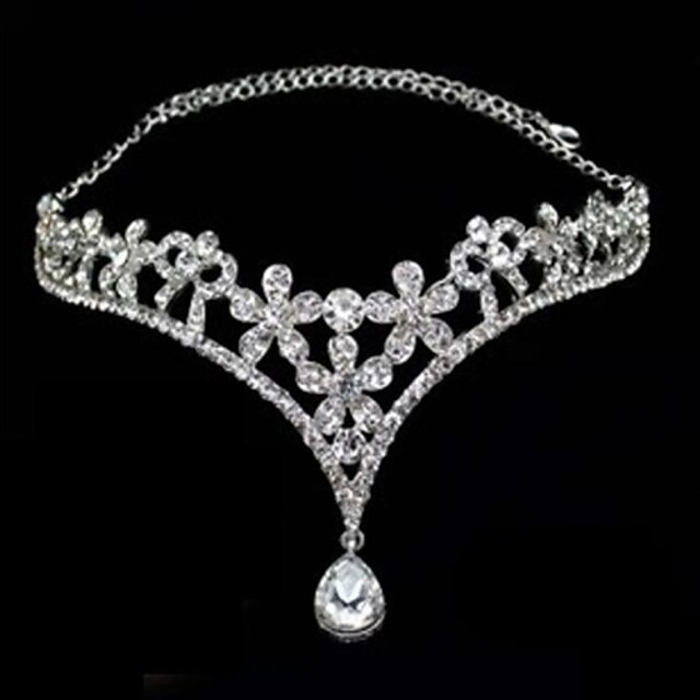  mariage cristal de demoiselle d'honneur nuptiale bal couronne de bijoux de front balancent