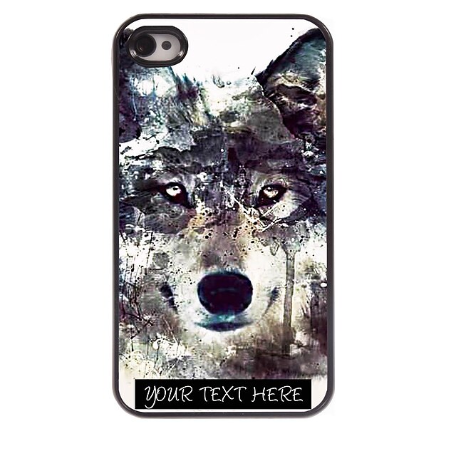  personalisert telefon etui - isfjell ulv utforming metall sak for iPhone 4 / 4S