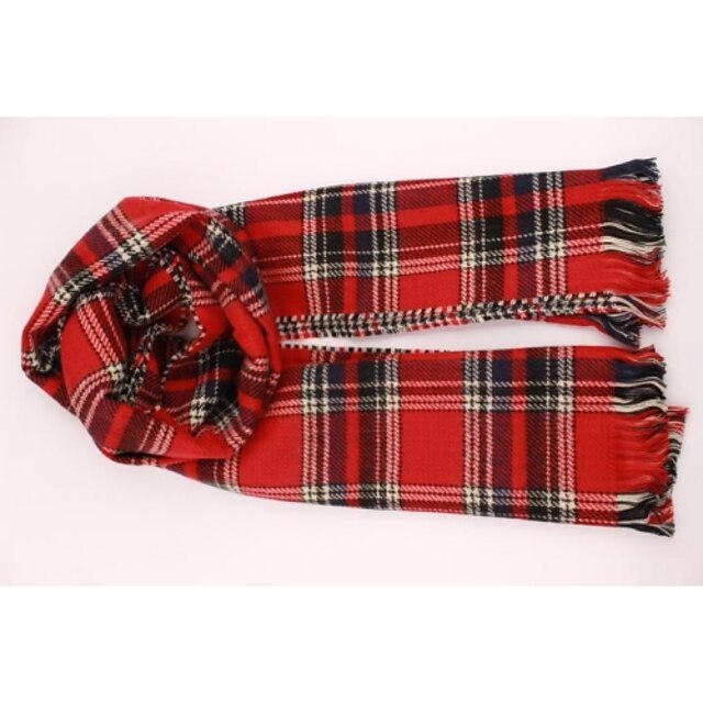  dámské mřížka dvoubarevný kašmír blended imitace šátek červená béžová