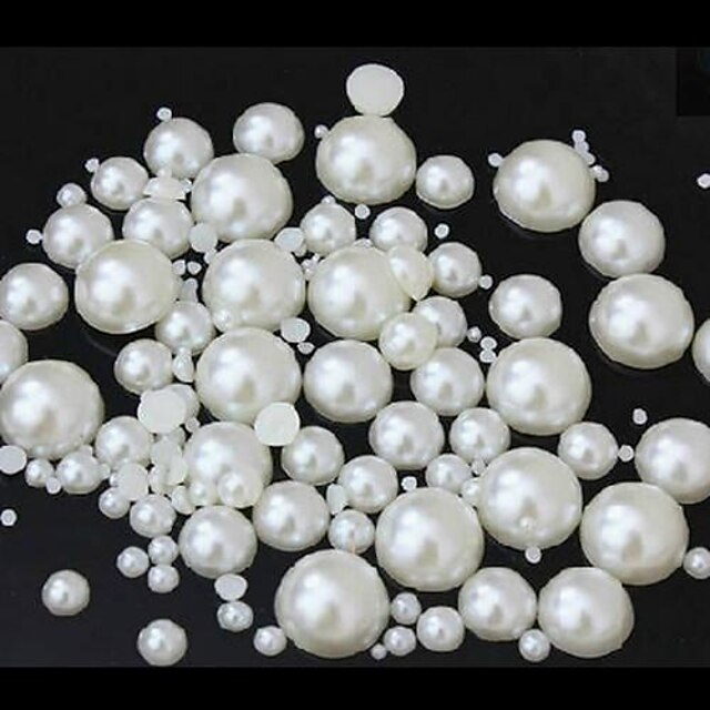  1000 stücke mischt größe weiß flatback halbkreis perle edelsteine handgemachtes diy handwerk material