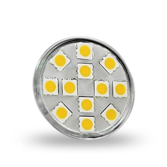  1.5 W LED-spotlights 130-150 lm GU4(MR11) MR11 12 LED-pärlor SMD 5050 Dekorativ Varmvit 12 V / RoHs