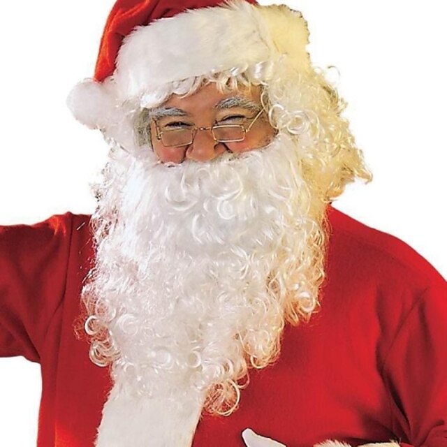  Santa Anzug Weihnachtsmann Weihnachtsfeierzubehör Weihnachtsmann kleiden Erwachsene Herren Halloween Fest / Feiertage Weiss + rot Herren Damen Einfach Karneval Kostüme Einfarbig / Haar Tücher