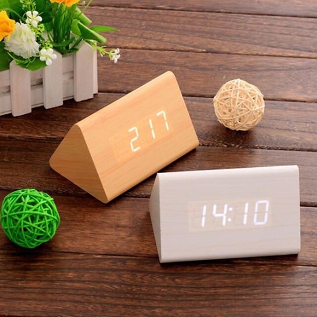  Digital Wood Alarm clock,LED