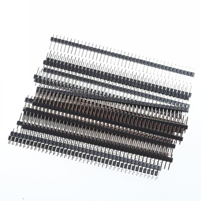  1 x 40 pin 2.54mm toonhoogte enkele rij rechte hoek pcb pin headers (20st)