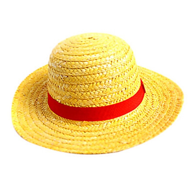  Hat / Cap Inspired by One Piece Monkey D. Luffy Anime Cosplay Accessories Cap Hat Straw Rope Men's Halloween Costumes
