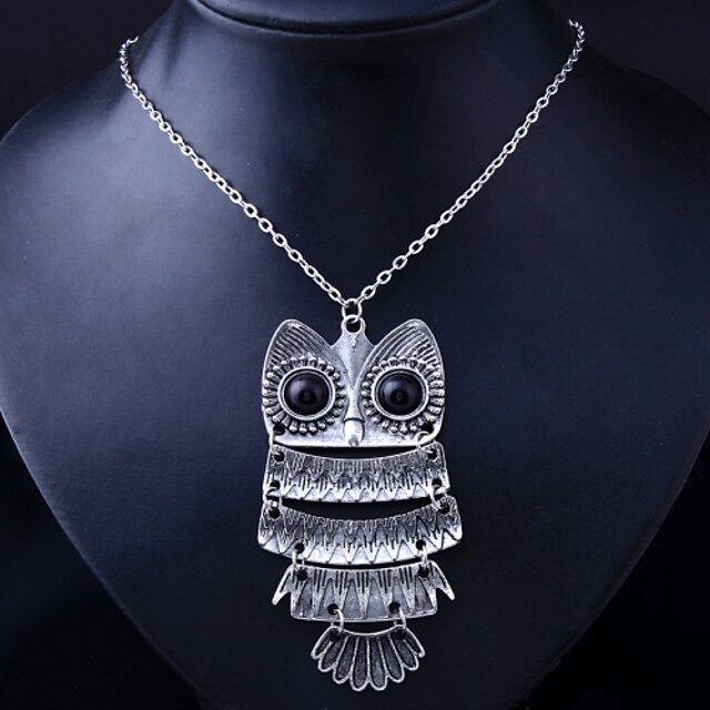  Women‘s Alloy Retro Owl Necklace