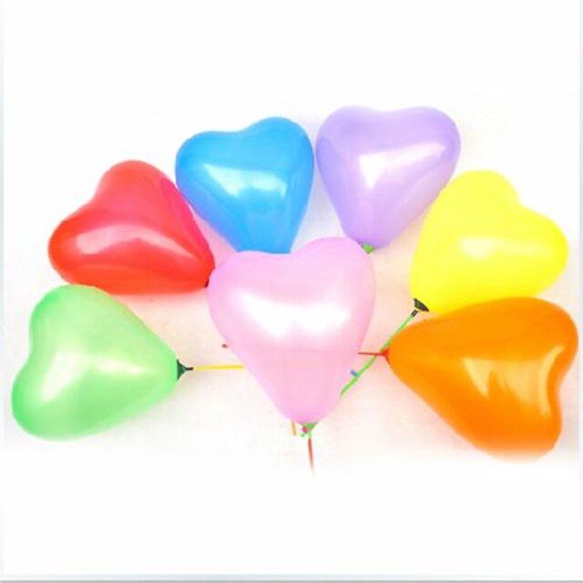  7 дюймов в форме сердца на воздушном шаре - 100 шт (больше цветов)