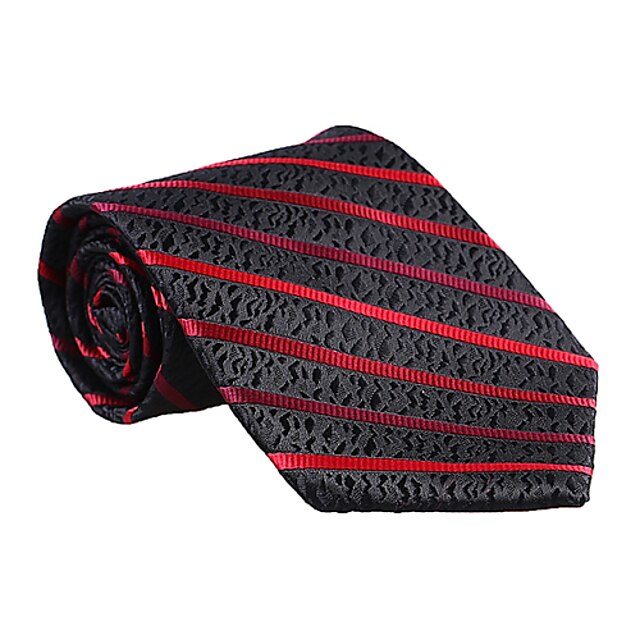  zwart&rood gestreepte stropdas