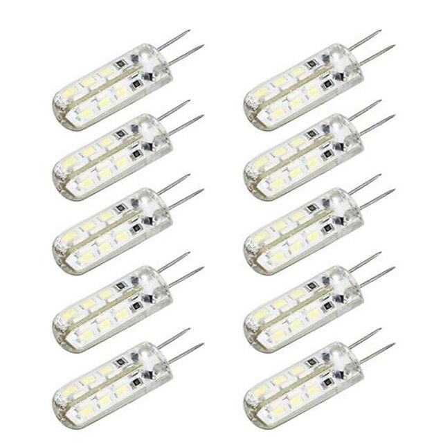  10pcs 1 W LED Spotlight 100-120 lm G4 24 LED Beads SMD 3014 Warm White Cold White 220-240 V / 10 pcs / RoHS