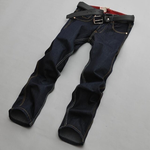  Denim Jeans Pants - Solid Colored Dark Blue