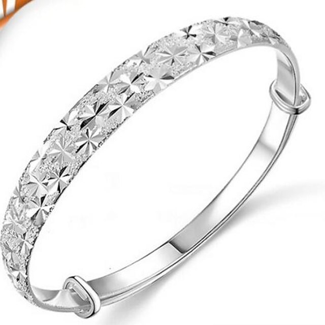  Women's Round Bangles Silver Jewelry Wedding Party Special Occasion Anniversary Birthday Engagement Gift Daily Casual Office & Career